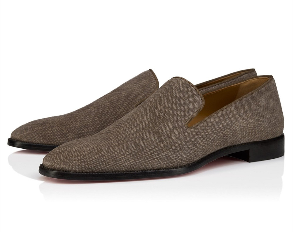 Christian Louboutin Mens Danny Flex Flat Crosta Silex Grey Dress Loafer 43 10